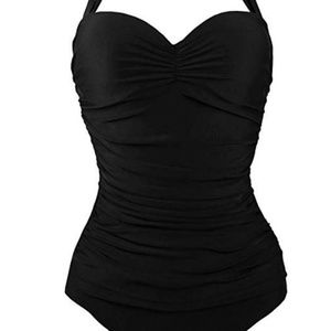 Cocoship Retro Pin-up One Piece Swimsuit, Large